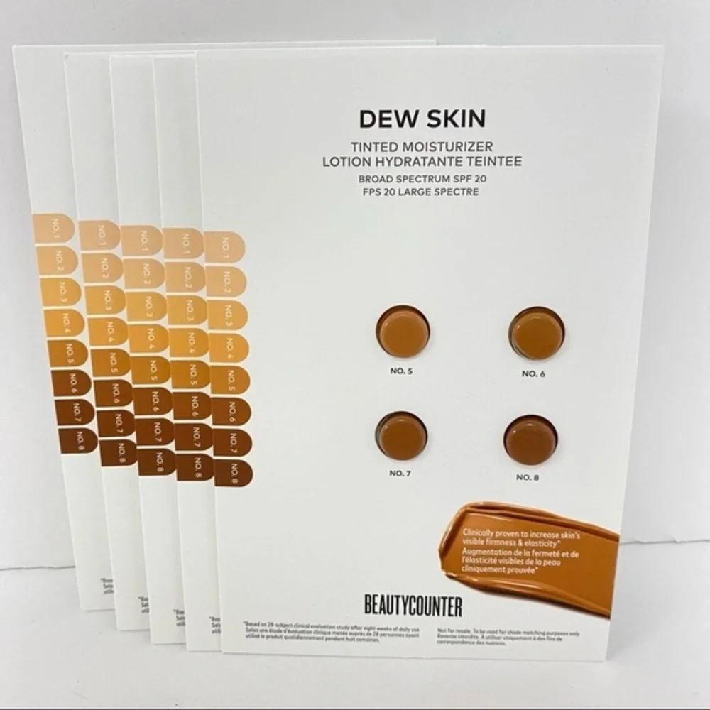 Beautycounter Dee Skin Tinted Moisturizer Sample Cards Tan to Deep